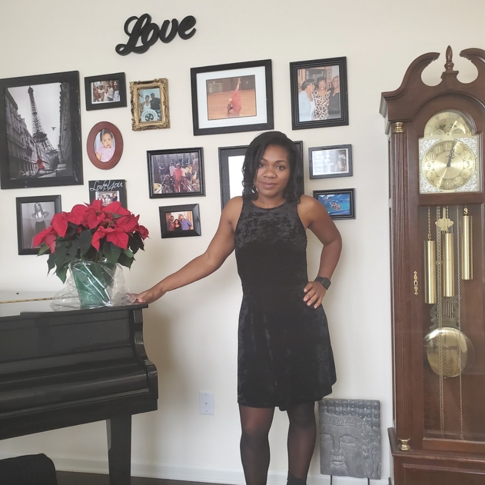 Velour Black Dress